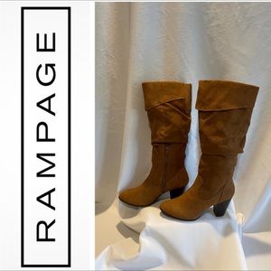 🎈Send Me Offer! Rampage Tan Faux Suede Slouch Boots W/Cuff
